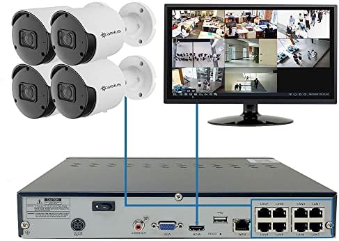 CAMIUS 2K 8CH POE NVR מערכת מצלמות אבטחה עם 6 מצלמות מעקב אחר כדורים חכמים ו- 4TB HDD | מצלמות מעקב ואבטחה עם אודיו,